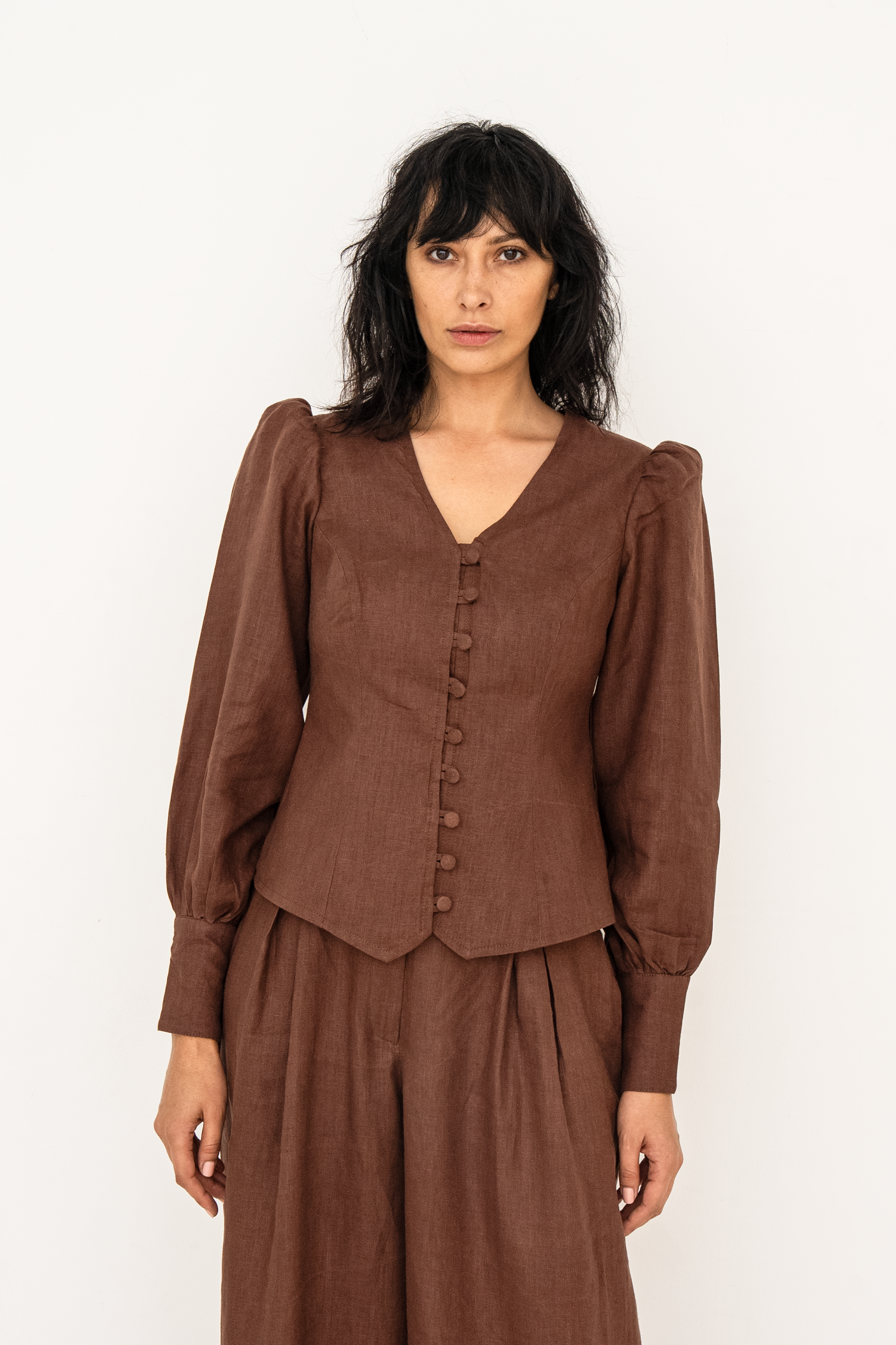 Karina Blouse - Brown