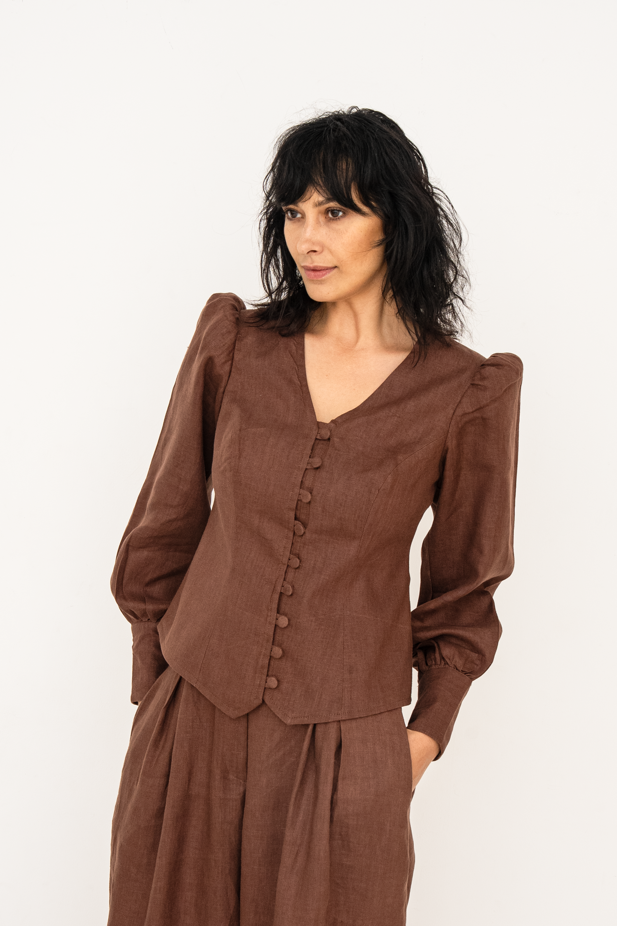 Karina Blouse - Brown