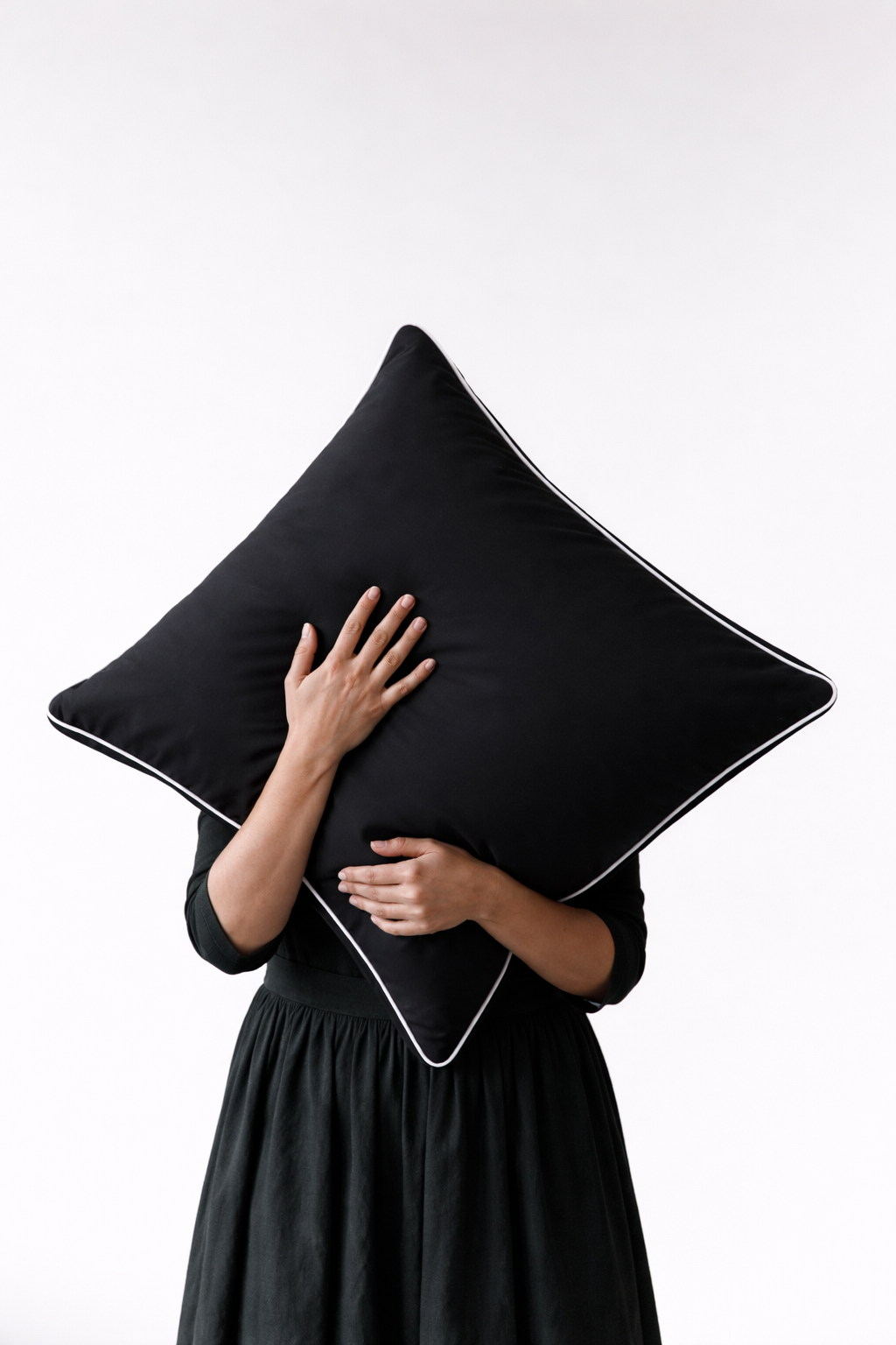 Black Linen Pillow Case