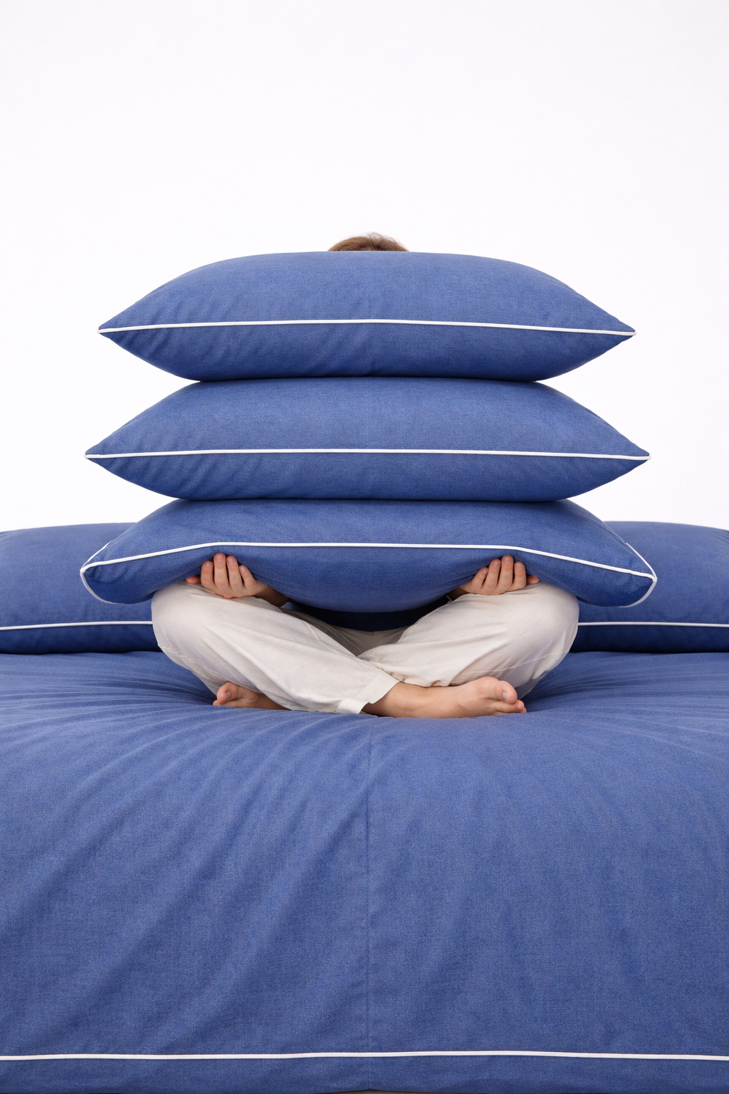 Blue Linen Pillow Case